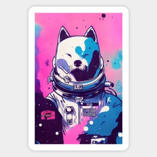 Astronaut kita inu portrait Magnet